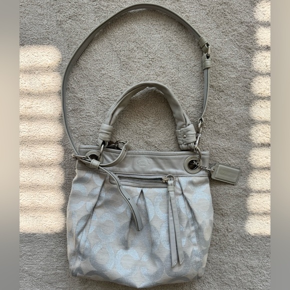 Vintage Y2K Coach Parker OP Art Signature Silver Bag (13508) - Picture 4 of 15